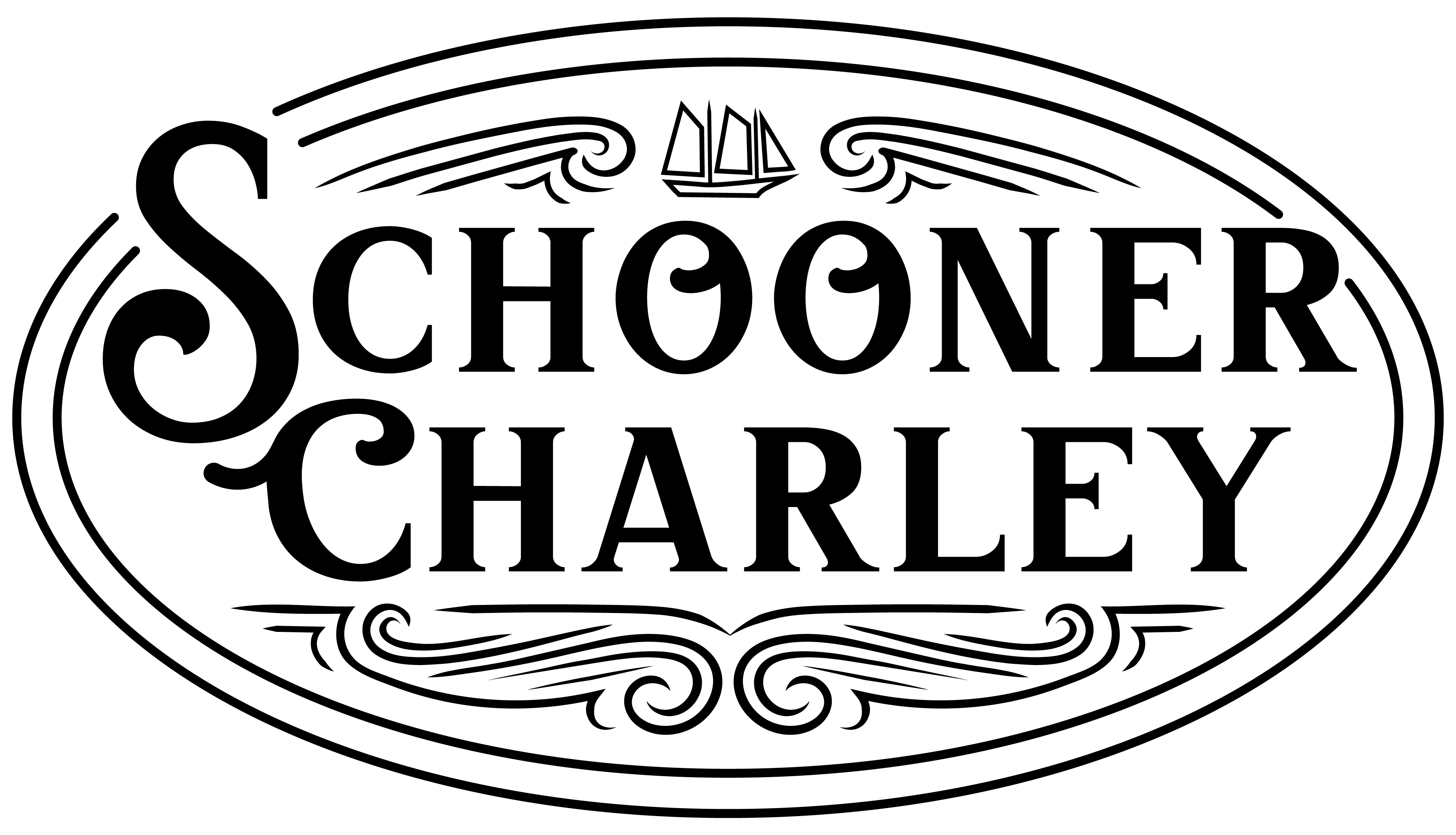 Schooner Charley Logo - Black
